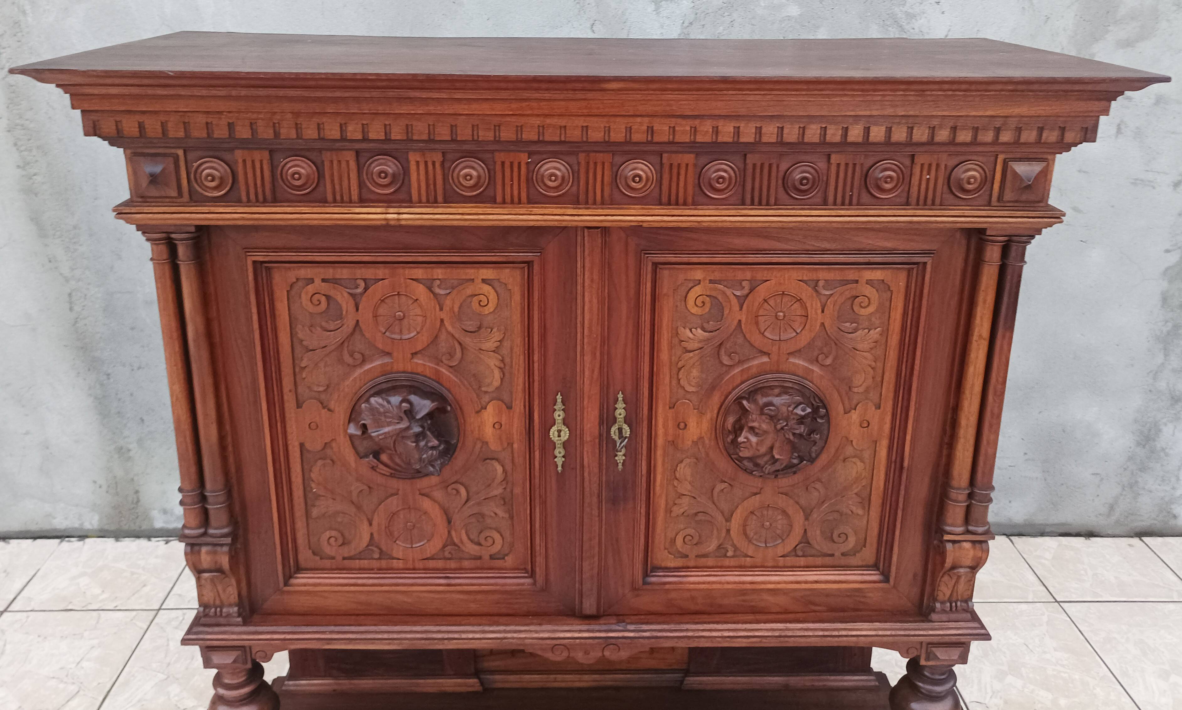 Renaissance walnut credenza
