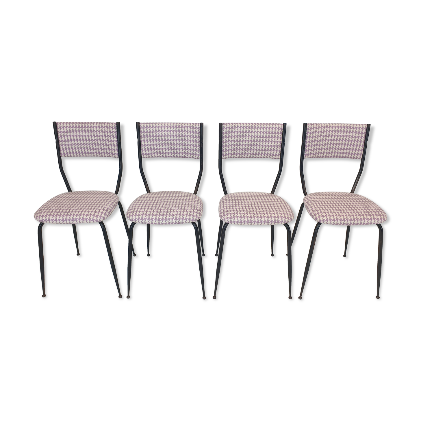 Set of 4 Italian Metal Dining Chairs, 1960's