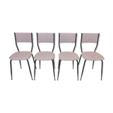 Set of 4 Italian Metal Dining Chairs, 1960's
