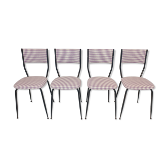 Set of 4 Italian Metal Dining Chairs, 1960's