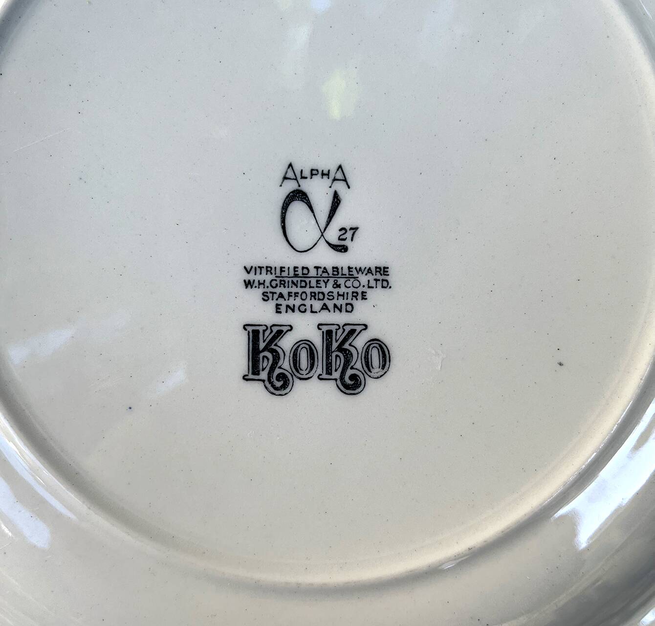 Vintage hotel crockery Grindley Koko
