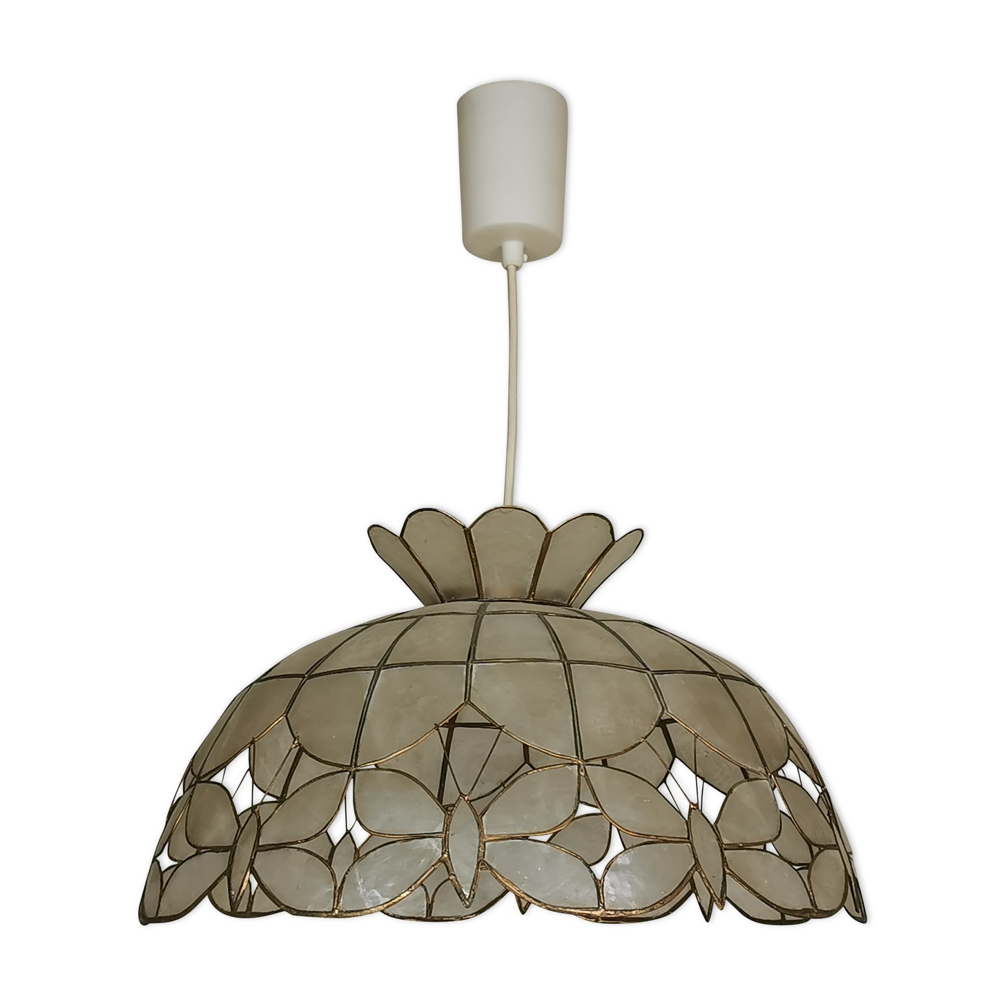 Mother-of-pearl "butterfly" hanging lamp