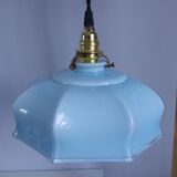 Hanging lamp in blue opaline