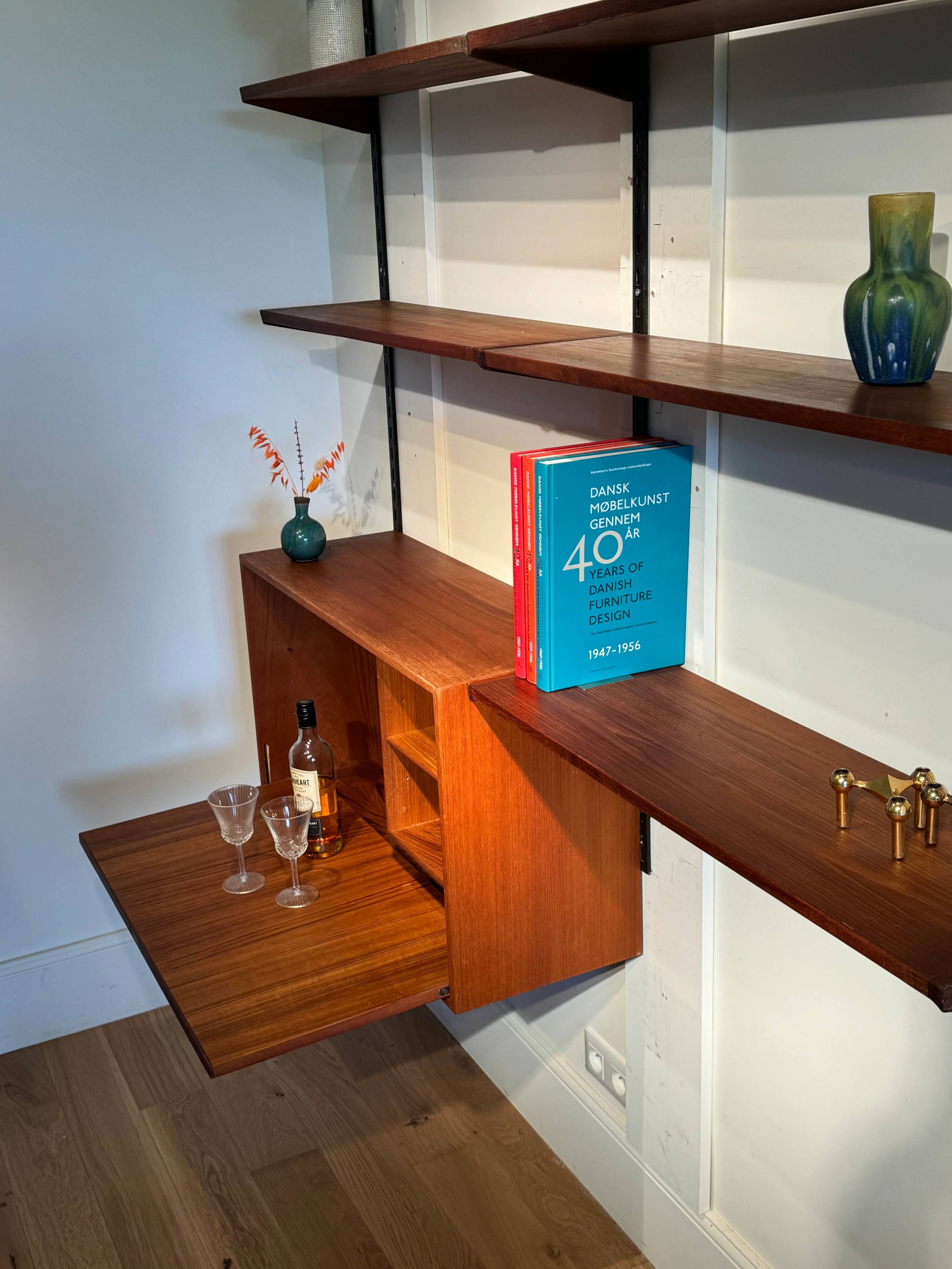 Vintage Scandinavian wall library by Kai Kristiansen for FM Møbler