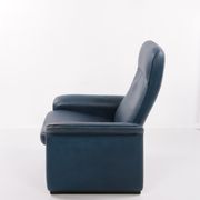 De Sede DS 50 Relax armchair with Hocker leather Petrol colour, 1980 Switzerland