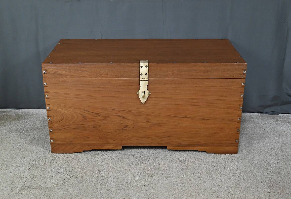 Large Teak Marine Chest – Late 19th Century