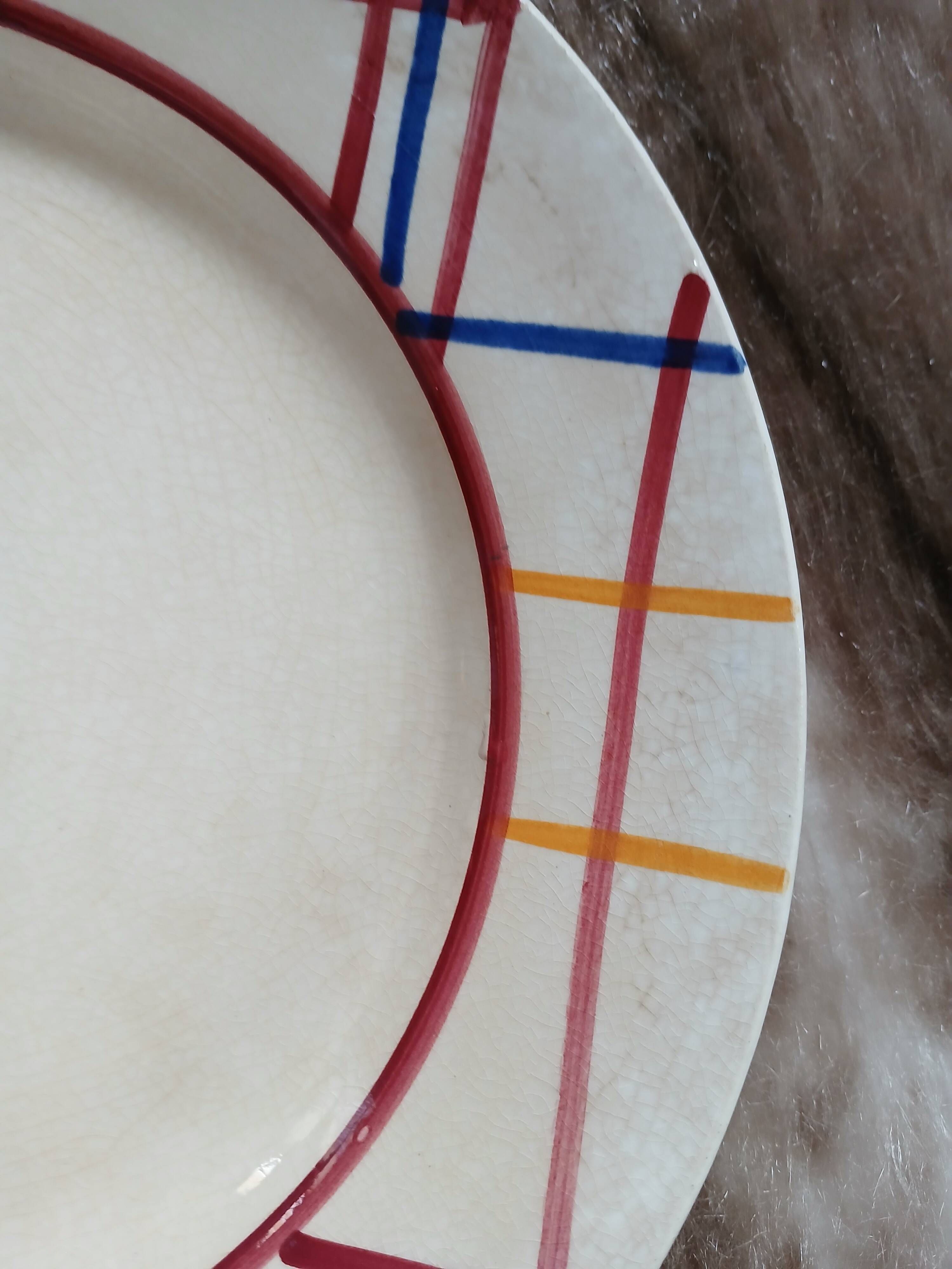 10 assiettes plates anciennes de Gien 