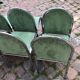 1970 design chair in green suede and chrome