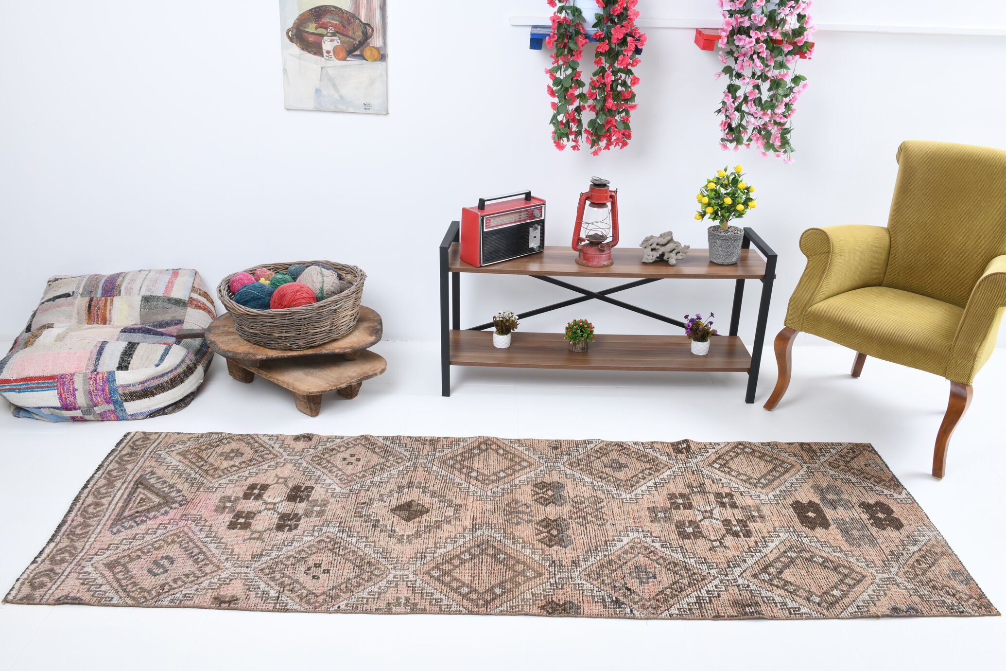 3x9 Bohemian Vintage Runner Rug 263x86Cm