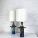 Paire de Lampes à poser en céramique Einar Johansen, Soholm, Danemark, 1960, Space Age