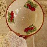 Small vintage ceramic drainer with radish pattern stoneware effect