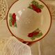Small vintage ceramic drainer with radish pattern stoneware effect