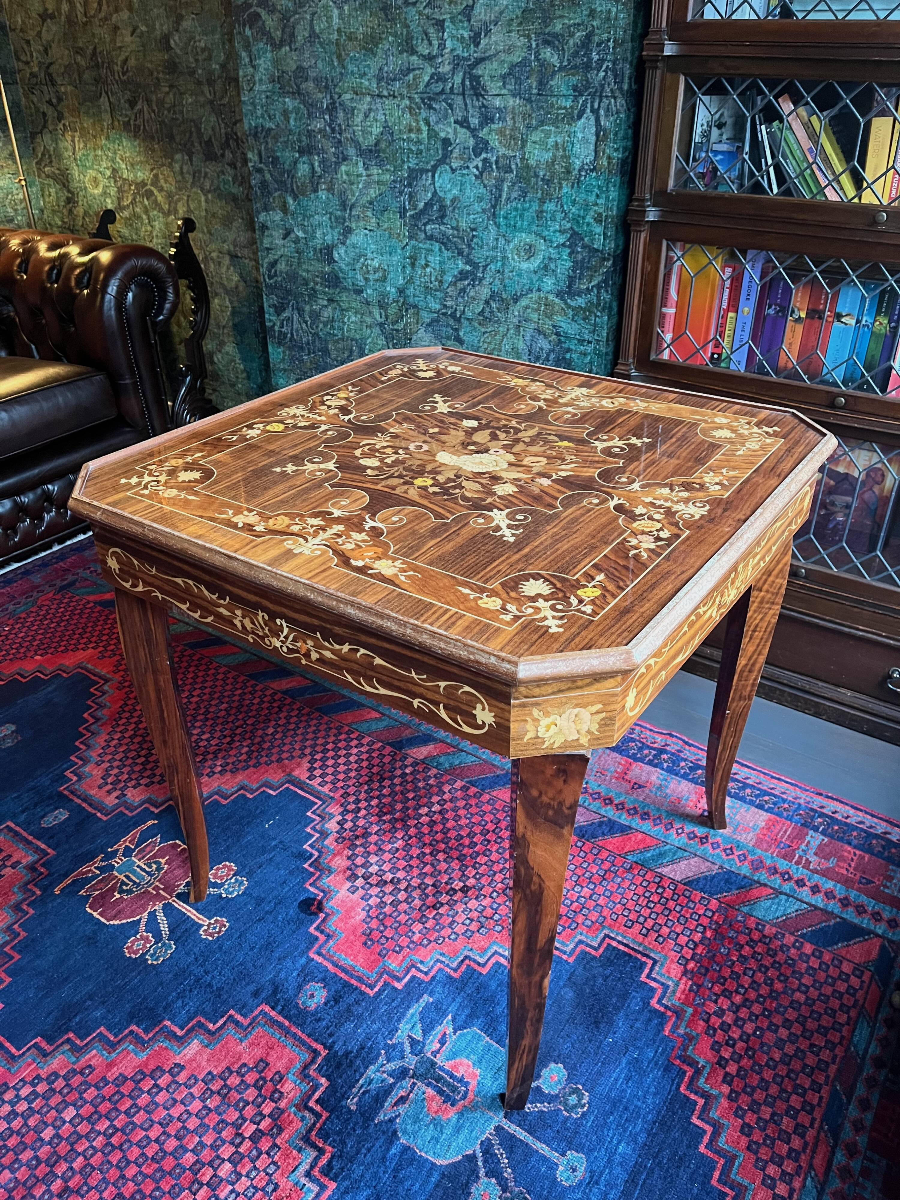 Mid-Century Italian Marquetry Multi-Game Table in Walnut & Mahogany, c. 196
