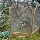 Antique brass fireplace screen