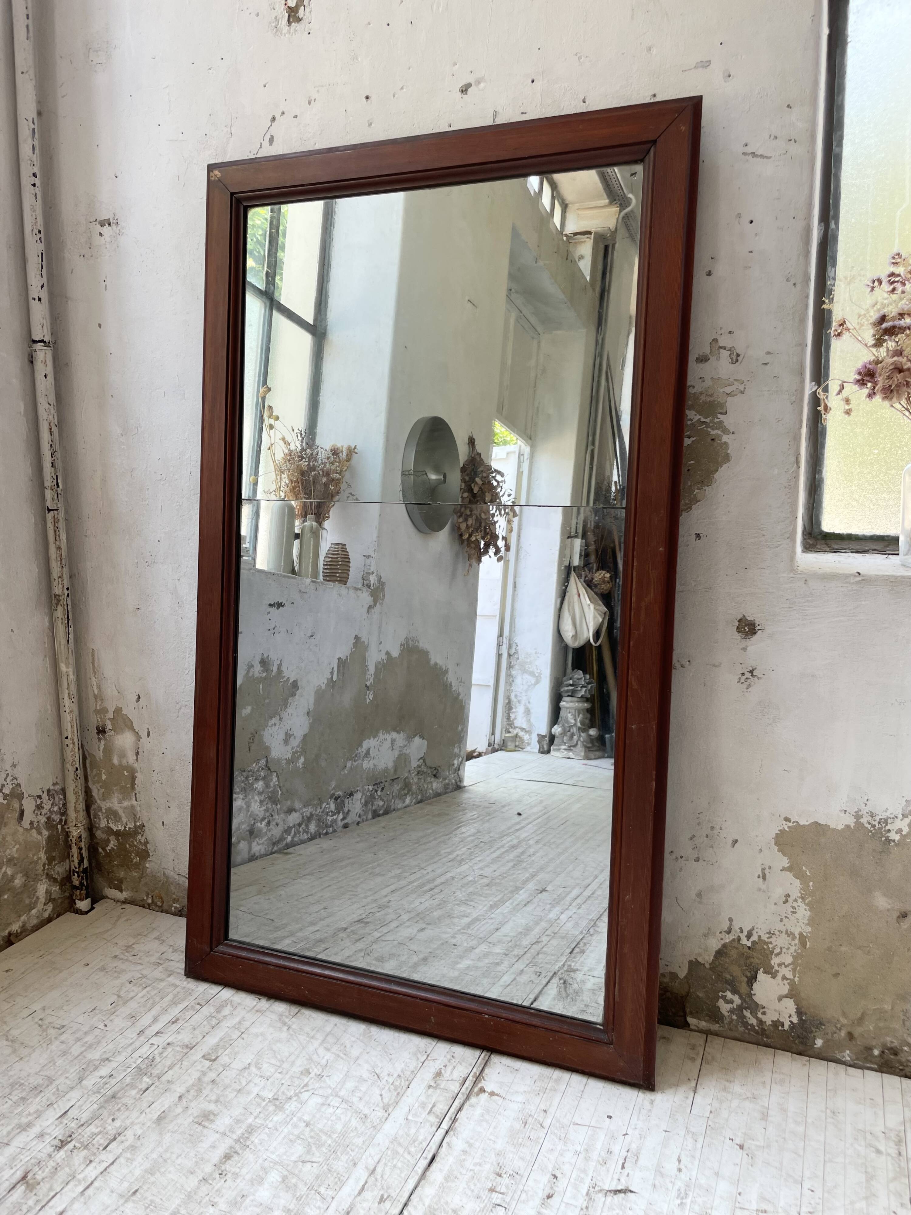 Late 19th century XL wooden mirror