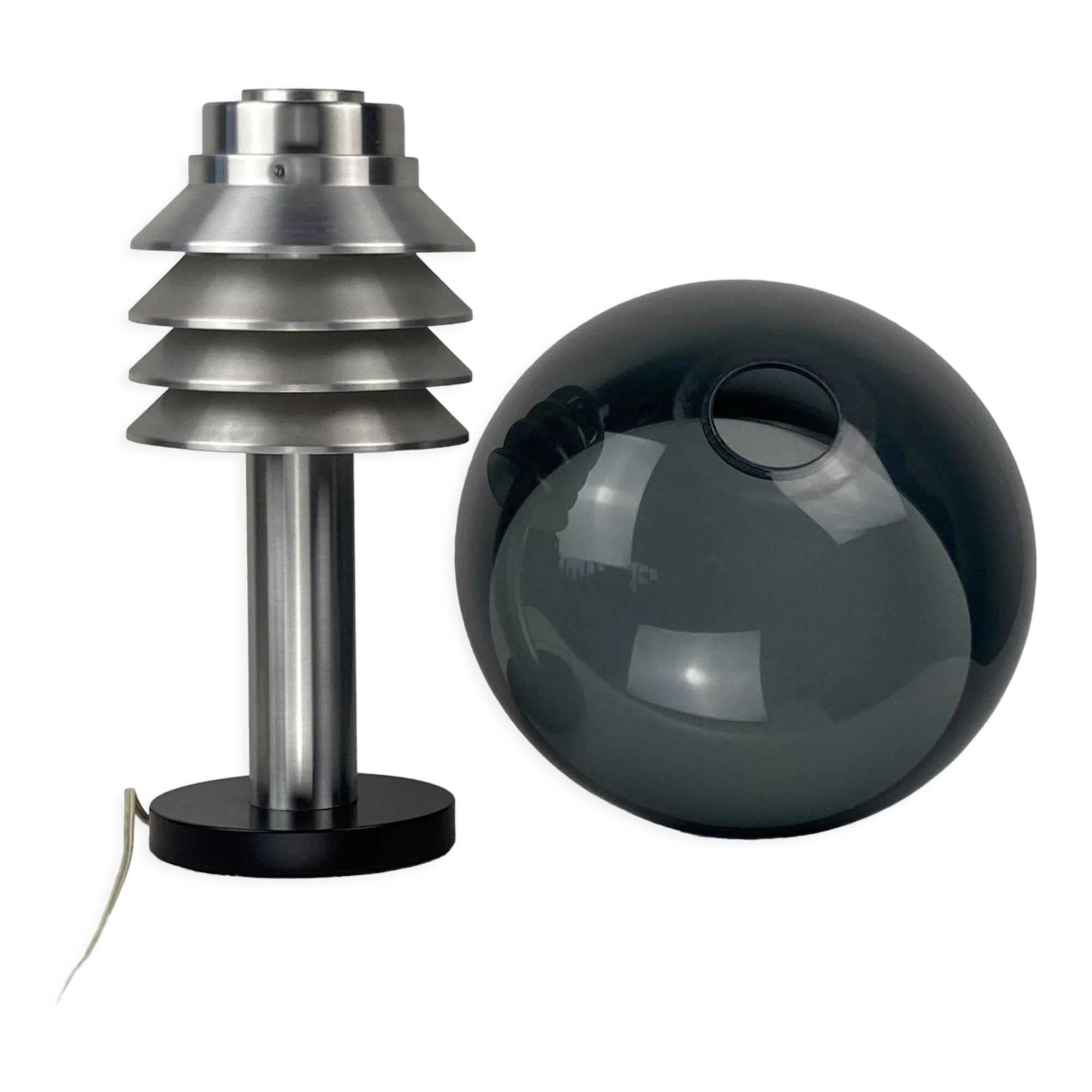 Space age aluminum mushroom dome lamp by Hans Agne Jakobsson for Markaryd, Sweden 1960s