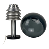 Space age aluminum mushroom dome lamp by Hans Agne Jakobsson for Markaryd, Sweden 1960s