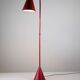 Jacques Adnet floor lamp in red leather, mid-century modern, France, 1960s