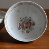 2 French JW porcelain milk coffee bowls