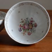 2 French JW porcelain milk coffee bowls