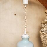 Blue opaline hanging lamp