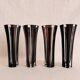 4 vintage champagne flutes in clear and black crystal glass