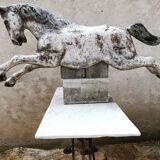 Ancien cheval de manège en fer 1920