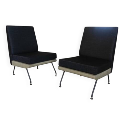 Paire de fauteuils vintage années 50 – esprit moderniste