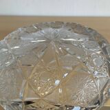 Large vintage pocket tray or ashtray in chiseled Bohemian crystal