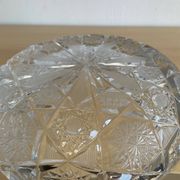 Large vintage pocket tray or ashtray in chiseled Bohemian crystal