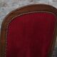 Antique Voltaire-style armchair – red velvet & solid wood