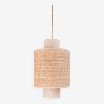 Rabane and ecru jute pendant light