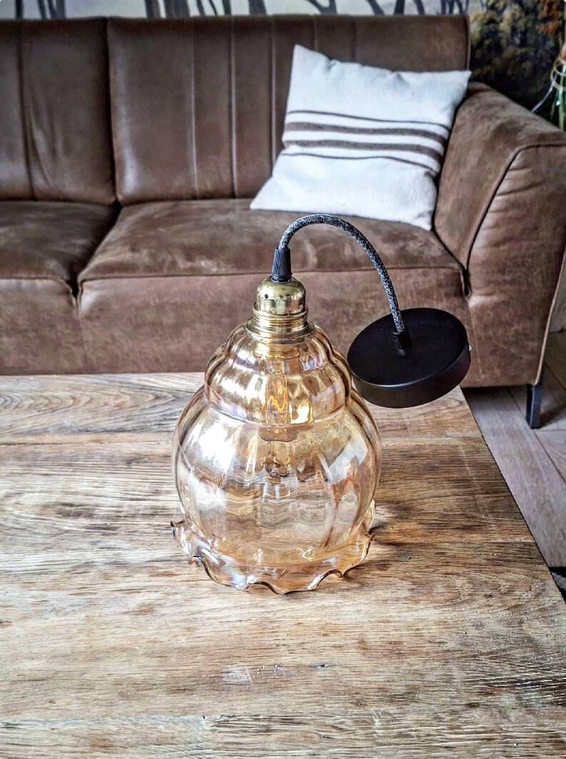 Vintage amber pendant light