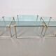 T53 Coffee and Side Tables in Brass and Glass by Peter Ghyczy, 1970s, Set of 3