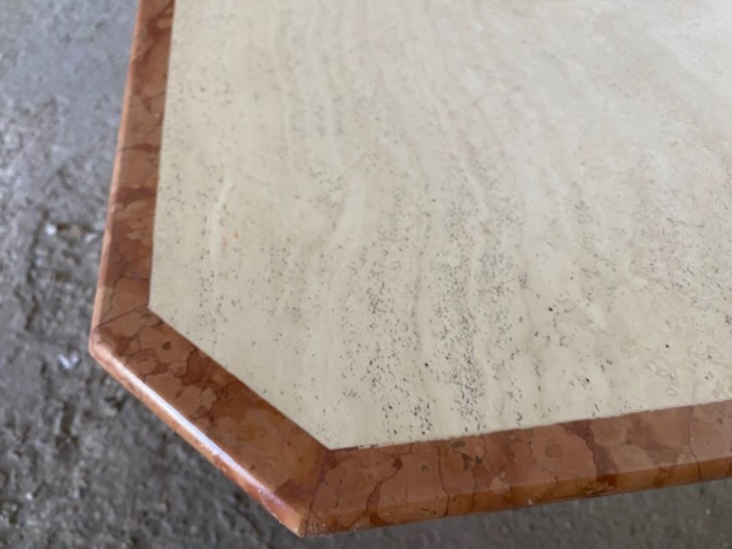 Travertine coffee table vintage marble 70s