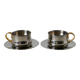 Duo of double-walled stainless steel espresso cups Made in Italy, Design 1970