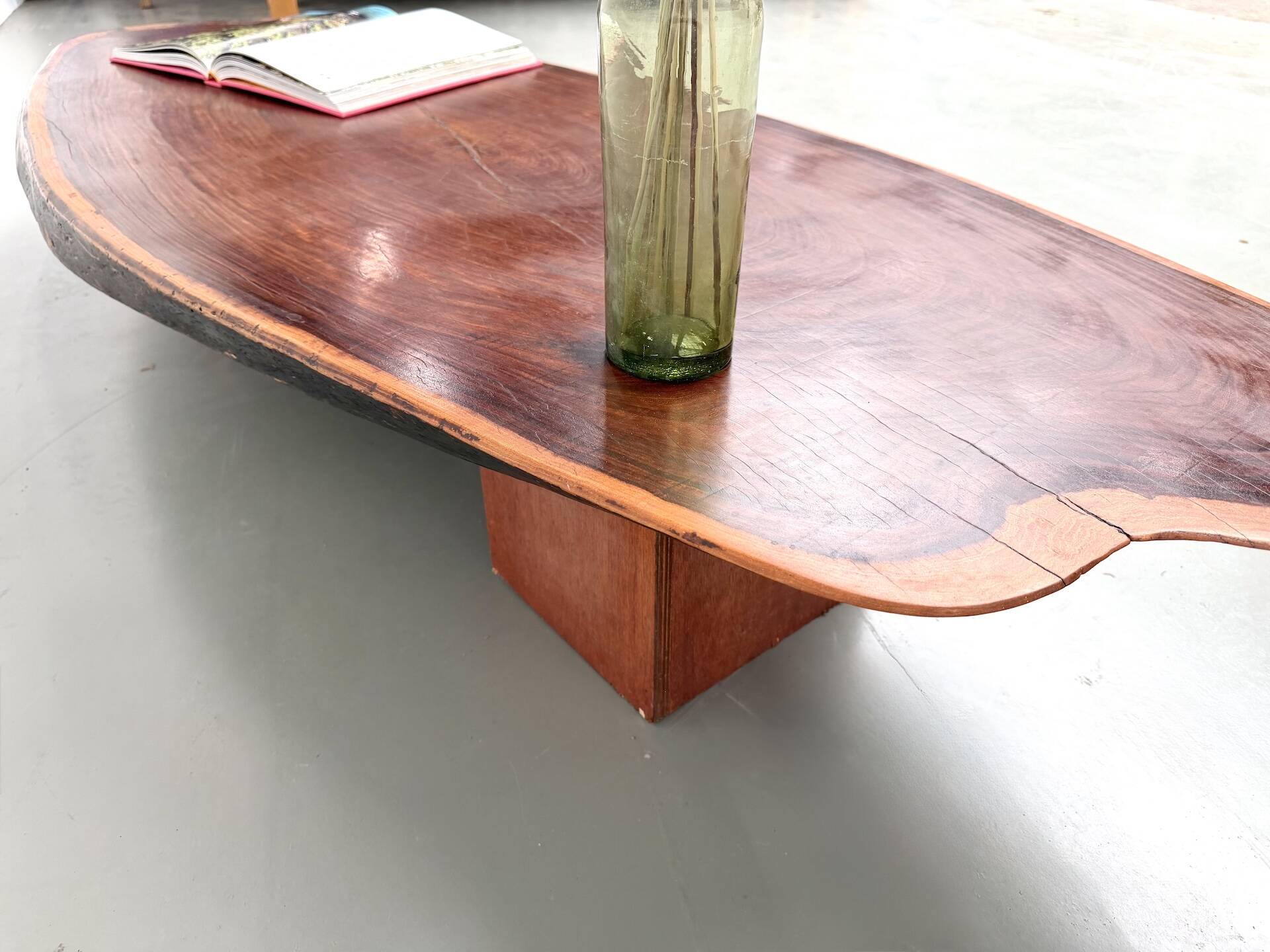 Organic Coffee Table "Slab" in Solid Exotic Wood