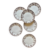 Lot de 6 assiettes à dessert anciennes en terre de fer modèle Alphand de Sa