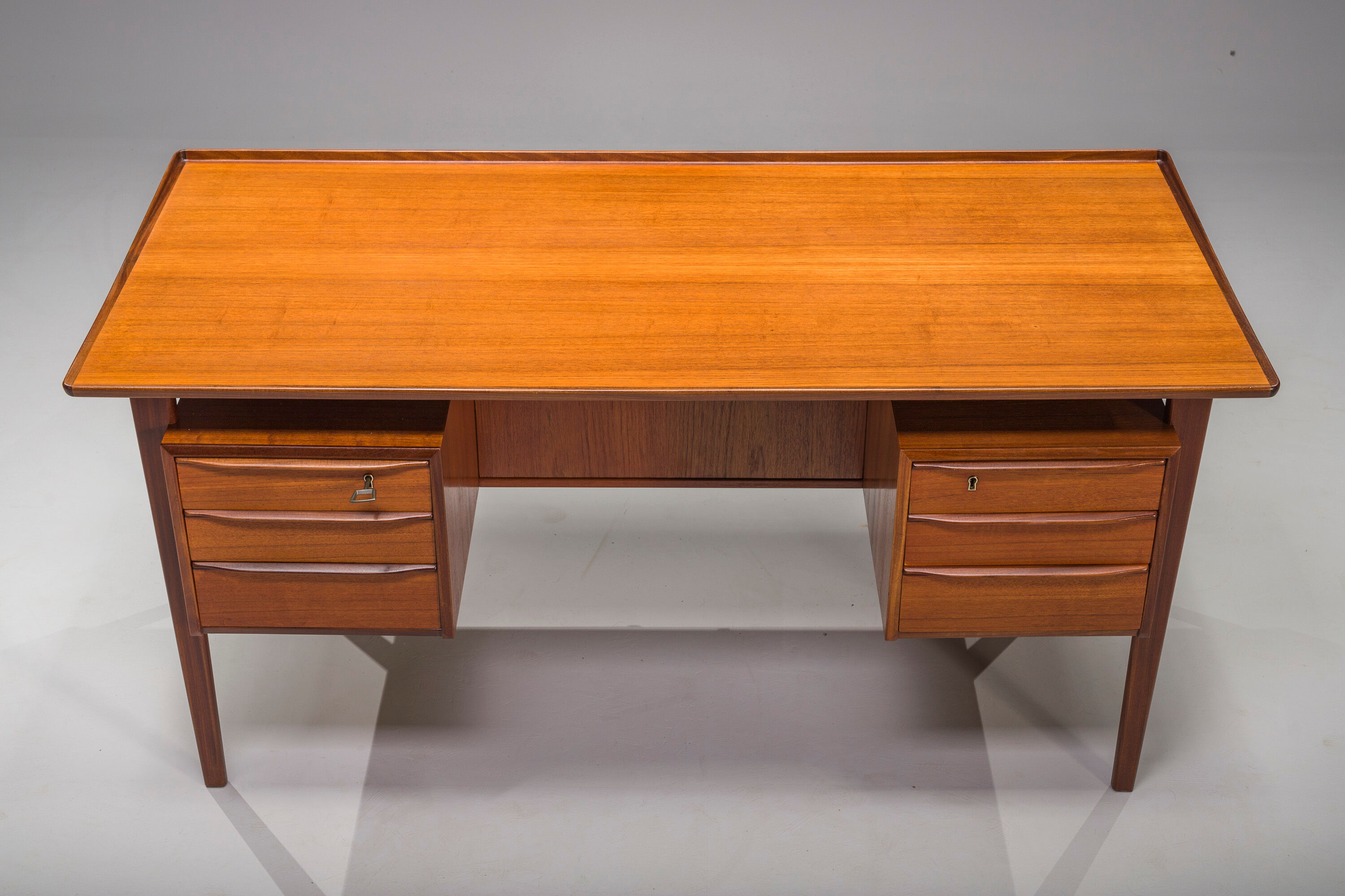 Danish teak desk by peter lovig nielsen for hedensted mobelfabrik, 1960
