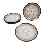 Set of 6 oyster plates Salins France – Brown & grey gradient
