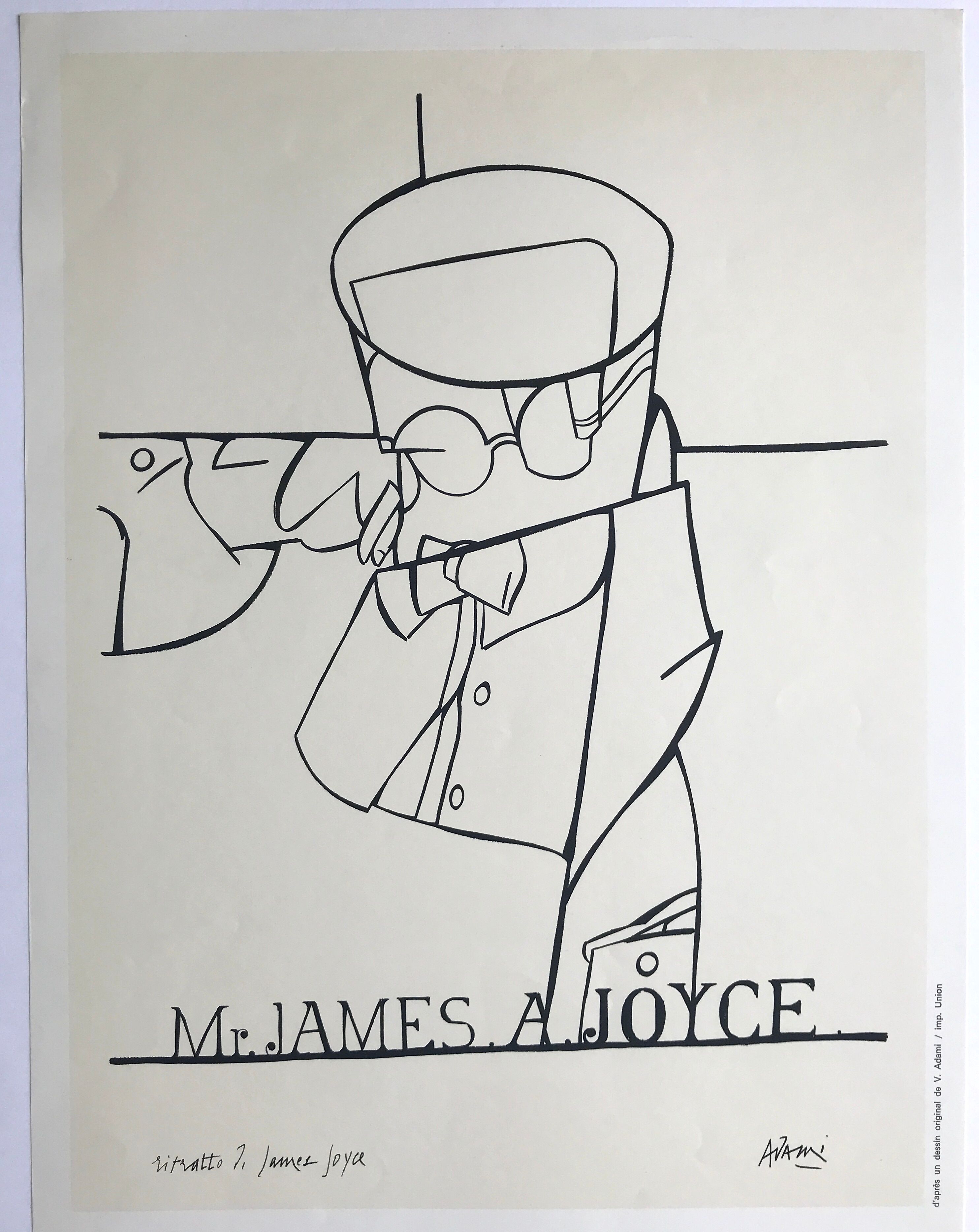 Original poster by Valerio Adami, James Joyce and Paris / BPI, 1975
