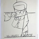 Original poster by Valerio Adami, James Joyce and Paris / BPI, 1975