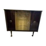 Meuble bar avec vitrines sur roulettes - vintage 60-70