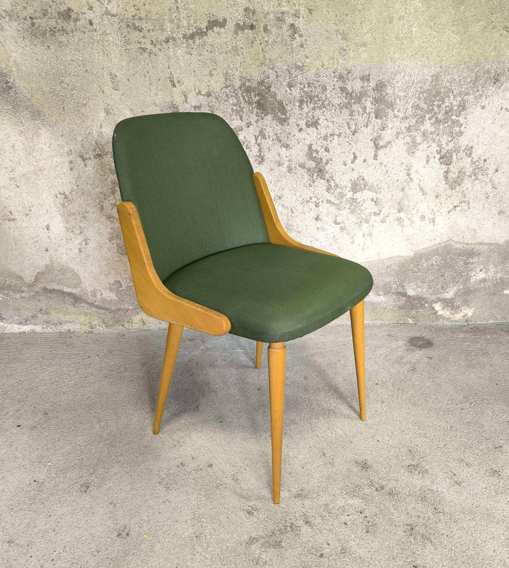 Chaise vintage vinyle vert