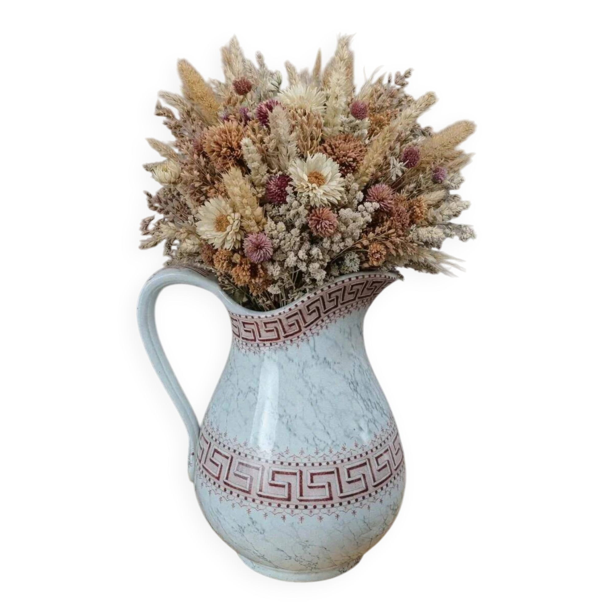 Antique toilet bowl Kg Lunéville Athens model red decor – large size