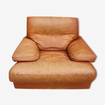 Armchair club lounge leather cognac design 1970