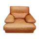 Fauteuil club lounge cuir cognac design 1970