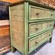 Small green caned chest of drawers - 1980s