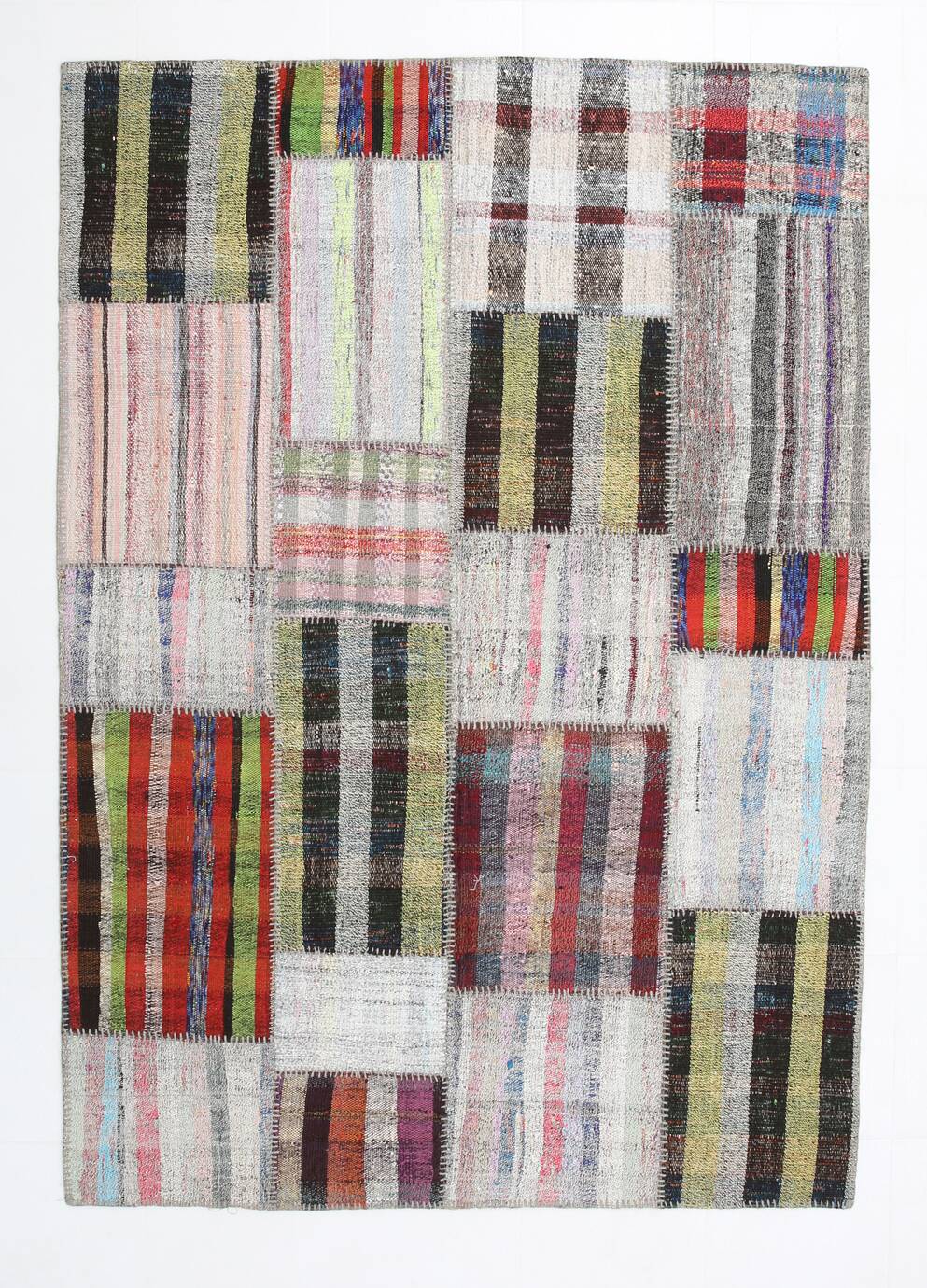 5'7 x 7'12 Multicolor Turkish Woven Modern Vintage Rug, 171x243 Cm