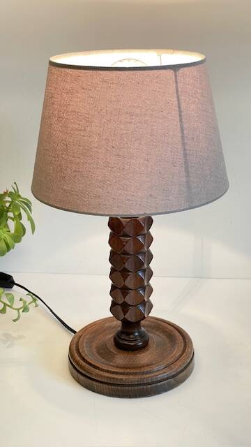 Lampe bois façon Charles Dudouyt